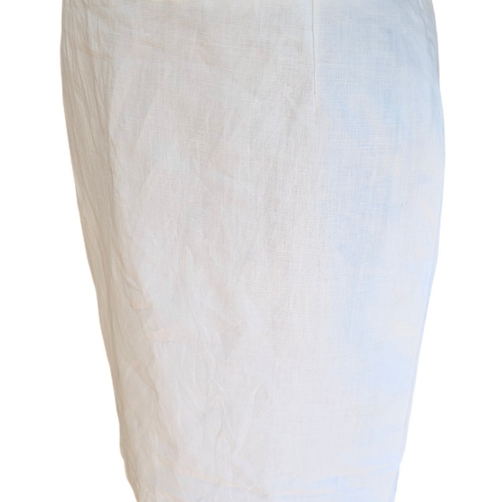 Yves Saint Laurent Variation Linen Pencil Skirt Womens 40 Cream Vintage YSL W28" - Picture 4 of 8